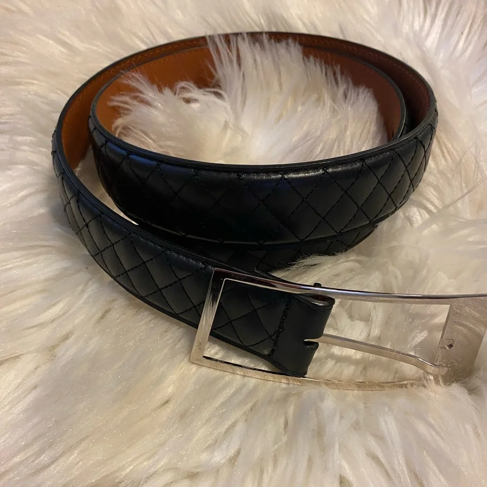 Brooks brothers black leather belt size small